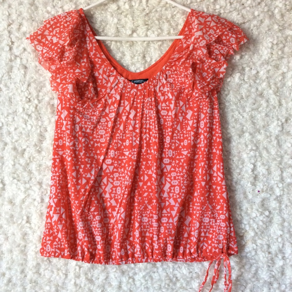 💥3 for $20💥 Ruffled cap sleeve drawstring blouse